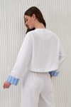 Women Linen Shirt Double Pocket
