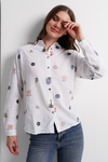 Women Linen Shirt Embroided